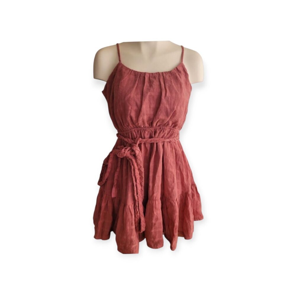 Shabby Chic Flounce Hem Dress Medium Cottagecore Boho Romantic Floaty Tiered NWT - Picture 9 of 11
